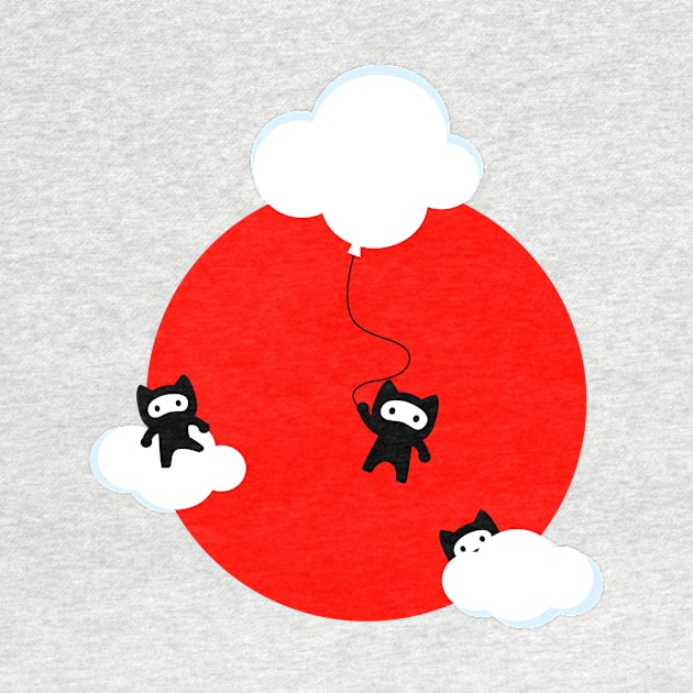 Ninja cats in the sky pattern (Japanese edition) by EuGeniaArt